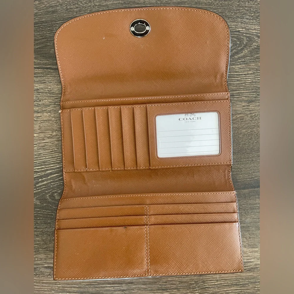 Coach Avery Tan Leather Shoulder Bag and Wallet Set